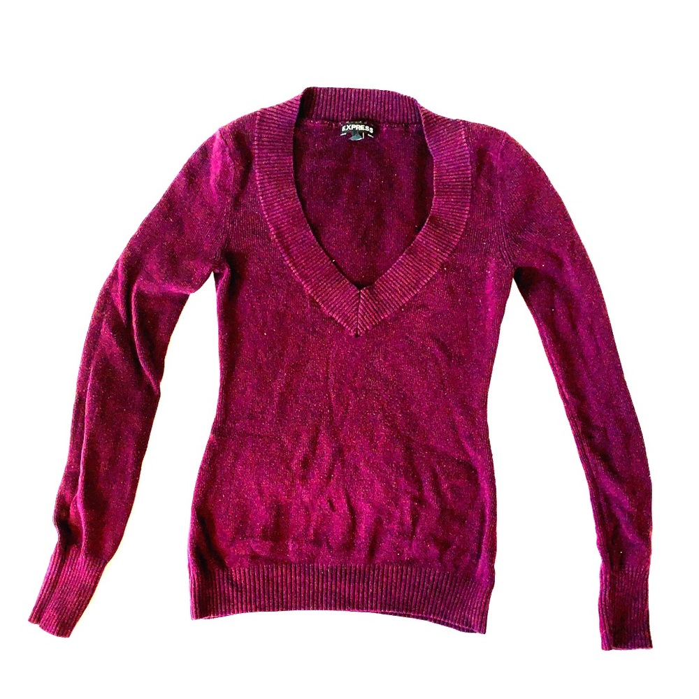 Maroon Express V-Neck Sweater